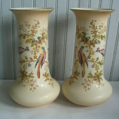 Buy PR Crown Ducal Ware AGR & Co England Blush Ware Vases Bird Of Paradise 12 1/2   • 63.07£