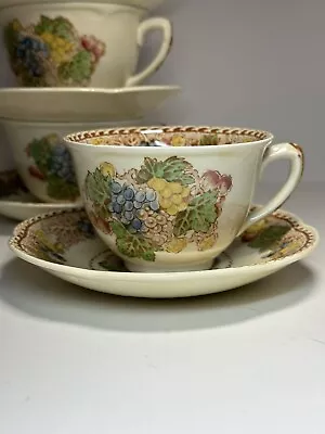 Buy Antique Woods Burslem England China Tea Cups And Saucers Set Of 4 • 19.92£