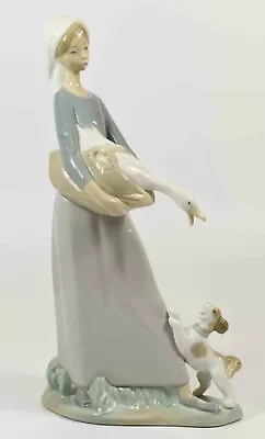 Buy Lovely Retired Tall Lladro Figure ~ Girl With Goose And Dog ~ #4866 • 48.99£