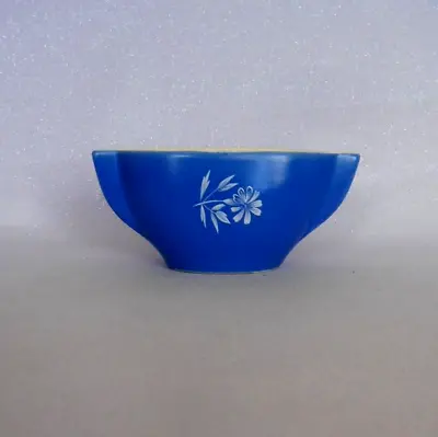 Buy New Devon Pottery Vintage Miniature Blue Mantle Vase. White Flower Design.  • 5£