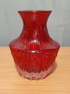Buy Whitefriars Glass Vintage Ruby Red Colourway 'pot Bellied' Vase #9832 • 180£
