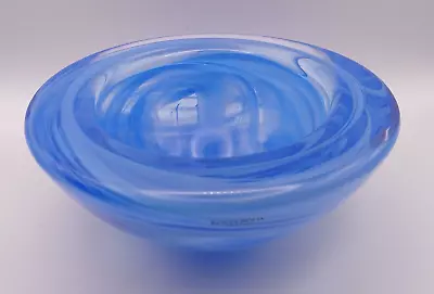 Buy Kosta Boda Blue Swirl Art Glass Bowl 17 Cm • 19.99£