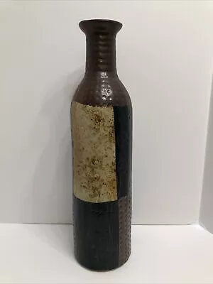 Buy Ceramic Pottery Eclectic Glazed Modern Vase Brown Earth Tones To 17.5  T X 4.5 C • 36.63£
