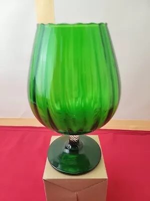 Buy Vintage Very Large Oversized Green Goblet Glass  • 20£