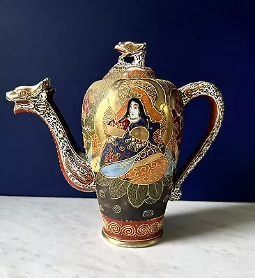 Buy Vintage Japanese Ceramic Satsuma Moriage Dragon Ware Teapot Porcelain Japan Read • 28.77£