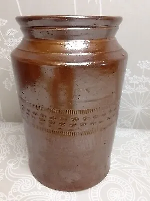 Buy Vintage Earthenware Salt Glaze Storage Pot Vase Jar Brown 18cm X  13cm • 17.99£