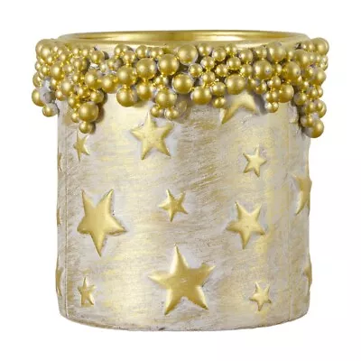 Buy Tealight / Votive Candle Holders Antique Gold With Stars And Bobble Three Sizes • 5.99£