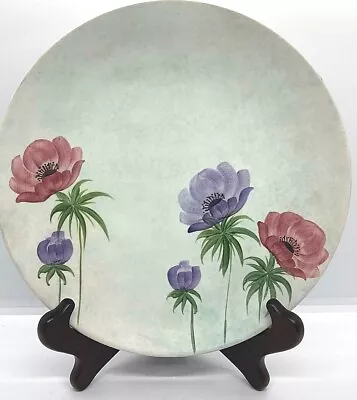 Buy Radford Art Pottery Plate; Lovely Anemones On Pale Blue Blotted Background • 23.98£