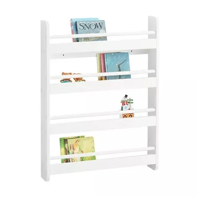 Buy B-ware SoBuy Wall Wood 4 Tiers Kids Storage Shelving Bookcase Rack KMB08-K-W,UK • 44.95£