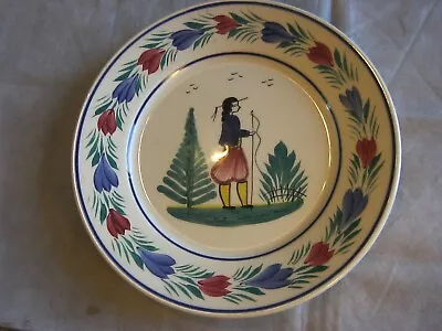 Buy Quimper Falence Pottery Plate From France 24cm. Diameter. Signed. • 19£