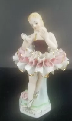 Buy Vintage Japanese Porcelain Figurine Ballerina  Holding Flower Beautiful! • 34.55£