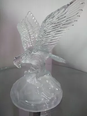 Buy Vintage Crystal French Cristal D'Arques Eagle Salmon Sculpture Bird Ornament • 20£