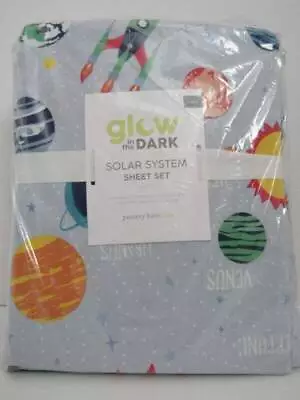 Buy Pottery Barn Kids Solar System Glow-in-the-Dark Sheet Set & Pillowcase New • 75.85£