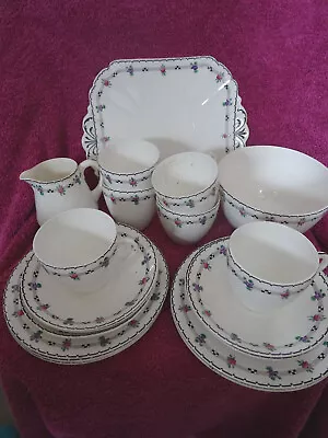 Buy Shelley China - 6 Place Setting Teawares In The Iris & Rose Pattern • 95£