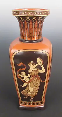 Buy Mettlach Tall Art Pottery Vase Greek Mythology Four Seasons Psyche & Cupid • 753.05£