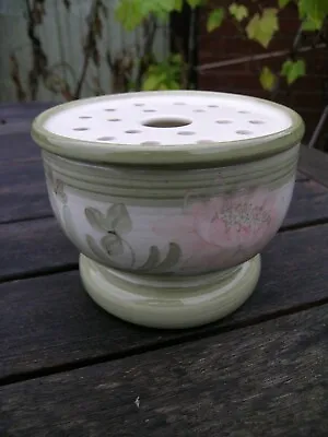 Buy Vintage Hand Painted Green Pink Jersey Pottery Studio Pottery Rose Bowl Vase • 9.99£