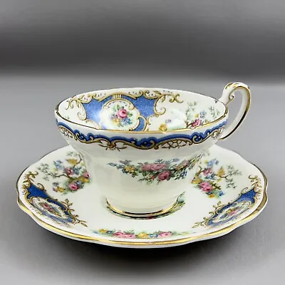 Buy Foley Teacup And Saucer Broadway Bird Pattern England Blue Accents • 28.94£