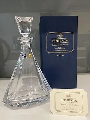 Buy Bohemia 24% PbO Full Lead Crystal Glass Spirits Decanter - BNIB - Christmas Gift • 45£