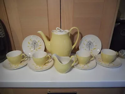Buy Rare Vintage Johnson Brothers Yellow Whispering Weeping Willow Coffee Set 1960's • 27£