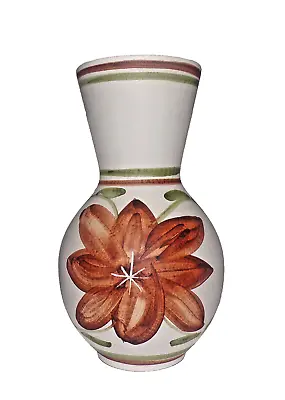 Buy Cinque Ports Pottery The Monastery Rye 7½” Bulbous Vase Stylised Floral Pattern • 6.55£