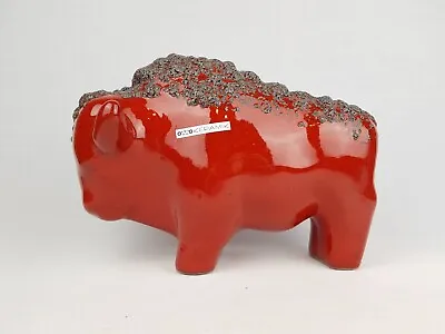 Buy Retro OTTO KERAMIK Red And Black Fat Lava Ceramic BULL  From Germany #163 • 143.48£