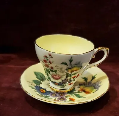 Buy Sutherland 1930s Fine Bone China England Cup & Saucer Floral Gold Trim • 13.24£