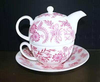 Buy Roy Kirkham Staffordshire Fine Bone China Tea For One 'Old English Pink'  NEW • 15.99£