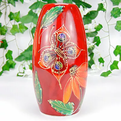 Buy Anita Harris Vase Hand Painted Butterfly Design English Studio Pottery 17.5cm • 99.99£