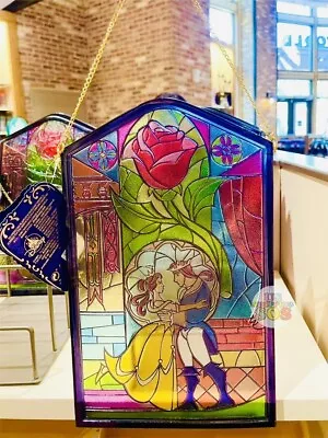 Buy OFFICIAL Disney Beauty And The Beast Stained Glass Window Hanging - RARE! BNWT! • 92.49£