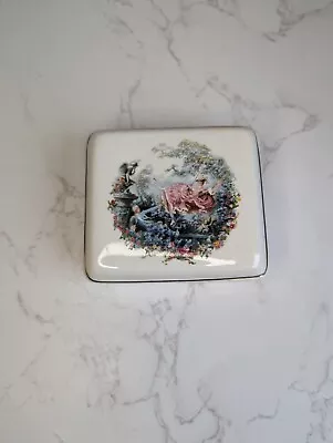 Buy Vintage Lord Nelson Pottery Square Trinket Dish With Lid, Romantic Couple • 5£