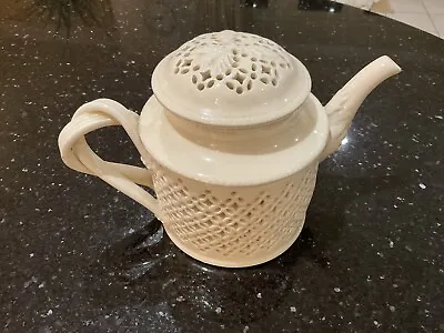 Buy Royal Creamware Vintage China Twisted Handle Teapot Missing Lid Rose • 50£