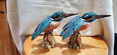 Buy PAIR Of Vintage Beswick Kingfisher Bird 2371 England Figurine Embossed Backstamp • 91.27£