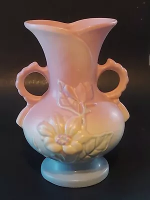 Buy Vtg Hull Pottery Vase Pink Magnolia Matte Raised Floral Dbl Handles Hallmarked • 40.43£