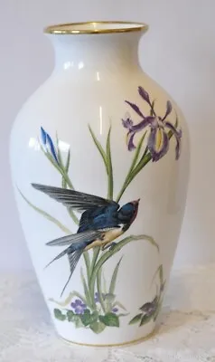 Buy 1980 Franklin Porcelain The Meadow Birds Vase • 12£