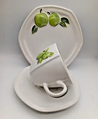 Buy Retro Carlton Ware Hexagon Apple Pattern Cup Saucer And Side Plate 300ml Trio • 11£