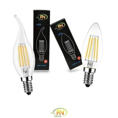 Buy LED Candle Filament Bulbs E14 SES 2W|4W|6W Cool&Warm White Energy Saving X6|8|10 • 19.20£