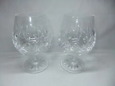 Buy Edinburgh Brandy Glasses Balloons Snifters Pair Lomond Pattern Cut Crystal • 19.99£