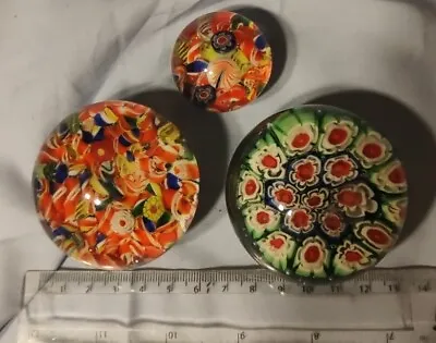 Buy Four Vintage Millefiori Small Paperweights ~ Scrambled Etc  • 4.20£