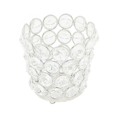Buy Tea Light Votive LED Candle Holders Cut Crystal Vintage Prism Silver Wedding  • 11.50£