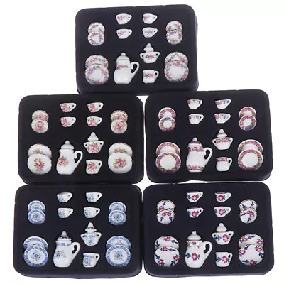 Buy 15Pcs Dollhouse Miniature Tableware Porcelain Ceramic Coffee Tea Cups Set Toy Sb • 6.93£