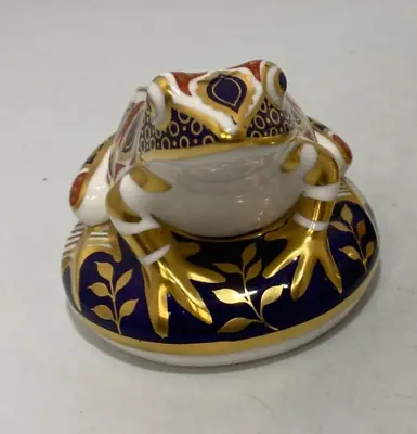 Buy Vintage Royal Crown Derby English Porcelain Blue Gold Frog Figurine Gifts #RA • 65.99£