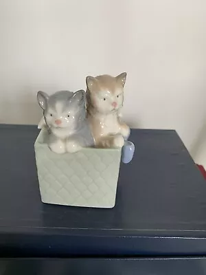 Buy Nao Lladro Two Cats Kittens In A Basket • 9.99£