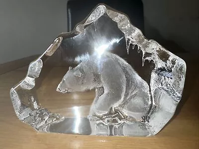 Buy Mats Jonasson Lead Crystal Polar Bear Figurine Signed & Numbered • 7£