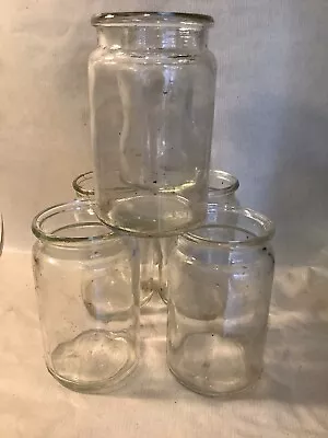Buy Vintage 1920-30s Clear Glass 350ml Storage Jars. No Lids • 2.99£