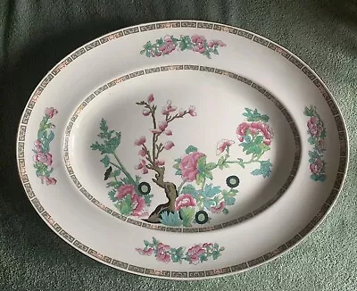 Buy Vintage 1940’s Newhall Pottery Indian Tree Fortuna Shape Large Oval Platter • 14.99£