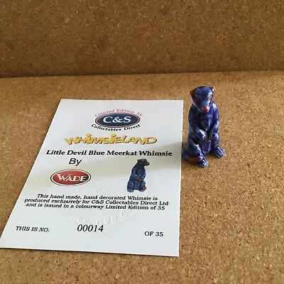 Buy Rare Wade  Little Devil Blue Meerkat Whimsies- Limited Edition Of Just 35. No 14 • 30£