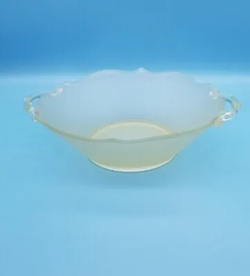 Buy Depression Ware Scallop Edges Topaz Yellow Frosted Clear Handles Bowl 11   • 20.74£