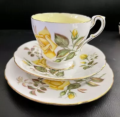 Buy Paragon Rockingham Yellow Floral Tea Trio, By Appointment To The Queen, England • 24.16£