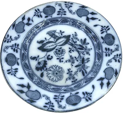 Buy Antique 1911 Staffordshire England Plate Flow Blue Onion Pattern 8” Reg # 57681 • 37.59£