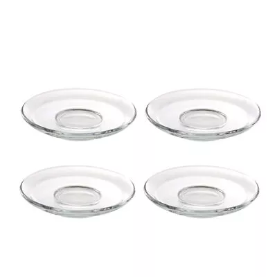 Buy 4Pcs Clear Glass Saucers For Coffee Tea Cups Snacks Fruits 9x9cm-SK • 9.38£